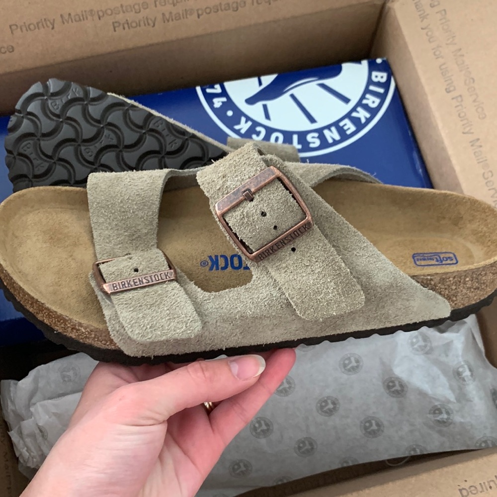 Birkenstock Arizona Taupe suede asst new
